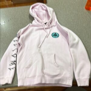 Pink Hoodie with Peace Sign Patch